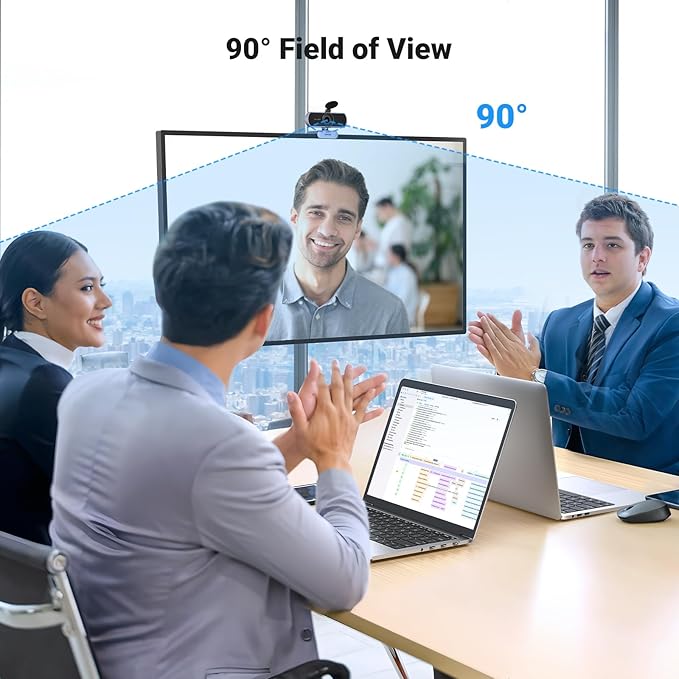 Full HD 1080P Webcam with Noise Canceling Microphone for Video Calls and Streaming Grey