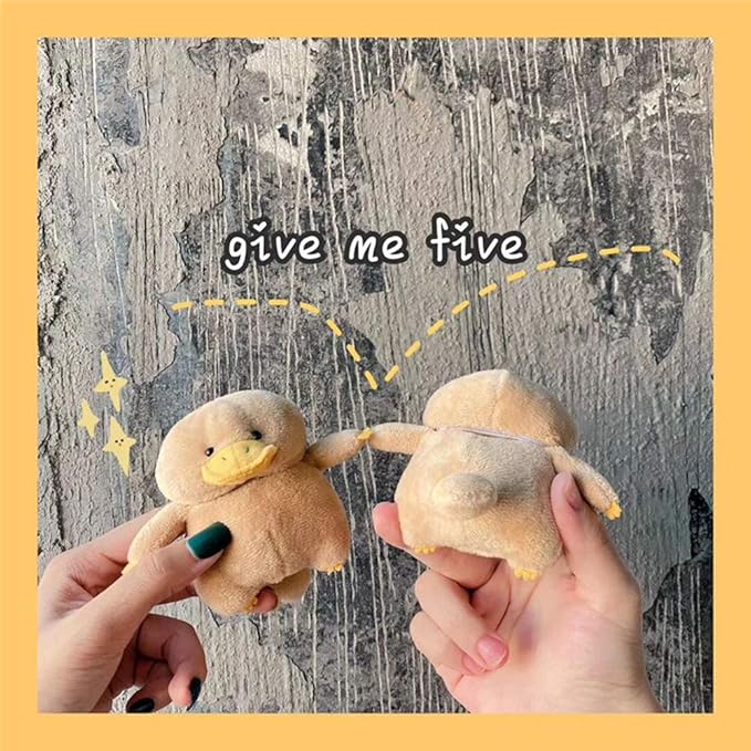 SGVAHY Furry Case for AirPods Pro 3rd Generation Funny Cute 3D Cartoon Plush Design Soft Warm Fluffy AirPod Pro 3 Cover with Keychain Kawaii Anti-Fall Protective Case Women Girls(Duck)
