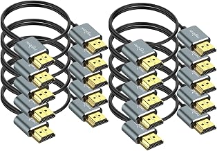 Twozoh Slim 4K HDMI Cable 1FT 10 Pack, Ultra Thin & Flexible Skinny HDMI to HDMI 2.0 Cord Support 4K/60HZ 18gbps Laptop, Monitor, PS5, PS4, Xbox One, Fire TV