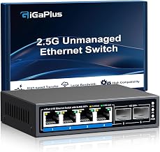 GiGaPlus 6 Ports 2.5Gb Unmanaged Ethernet Switch with 4* 2.5G Base-T Ports, 2* 10G SFP+ Ports. 2.5Gbps Network Switch for 2.5Gbps NAS/PC, WiFi6 Router, Wireless AP. Fanless Design, Plug and Play - Image 1