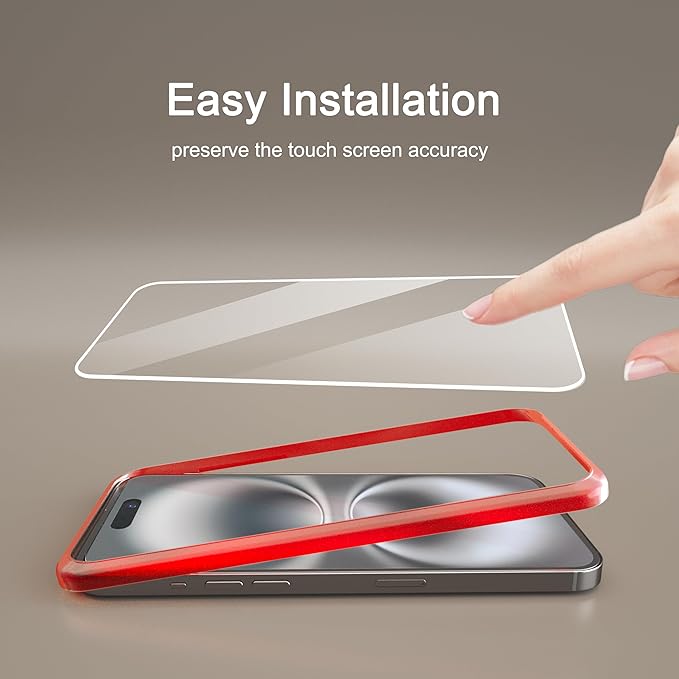Ailun 3 Pack Screen Protector for iPhone 16 [6.1 inch] + 3 Pack Camera Lens Protector with Installation Frame,Case Friendly Tempered Glass Film,[9H Hardness][Not for iPhone 16e/16 Pro/Plus/Pro Max]