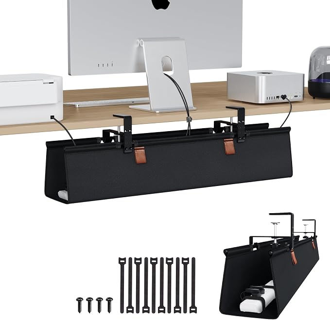 Zilink Under Desk Management Tray Desk Cable Organizer 30 inch, Black