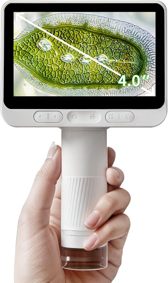 BEAVERLAB Finder 4.0" Microscope for Kids, Handheld Miniscope, 1600X Portable Kids Digital Mini Pocket Microscope for Boys Girls, Educational Science Kit Toys
