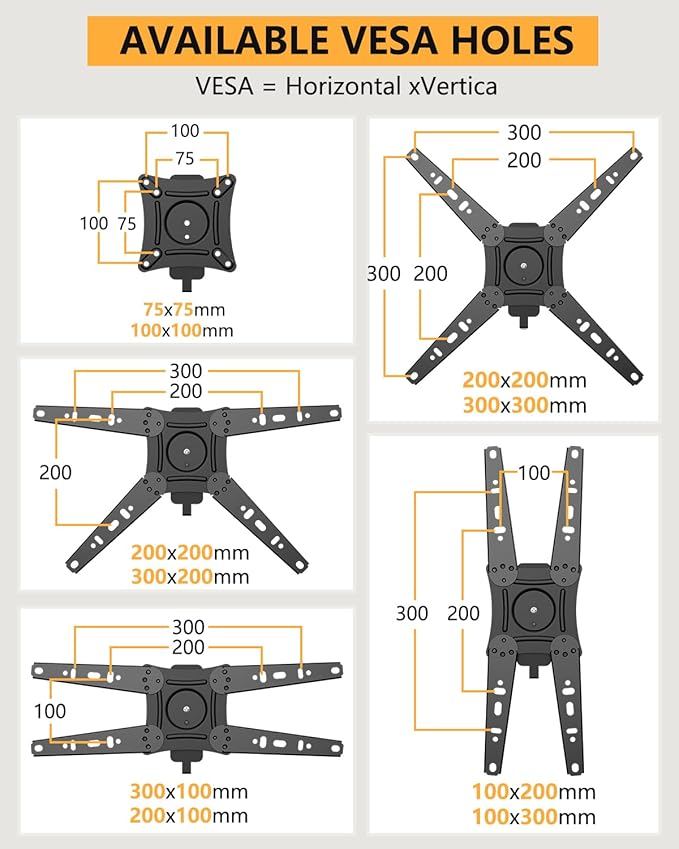 FORGING MOUNT Rotating TV Wall Mount for 13-49 Inch TVs Monitor,Vertical and Horizontal Extendable Corner Wall Mount, TV Bracket for Flat & Curved Screens, VESA 75x75mm to 300x300mm, Holds 55lbs