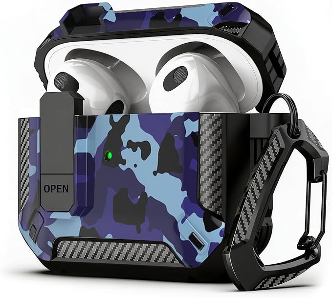 for AirPods Pro 2 Case for AirPods Pro2rd Gen | Full Drop Protection with Carabiner Keychain | Cute AirPods Pro 2st/1nd Generation Case for Men Women