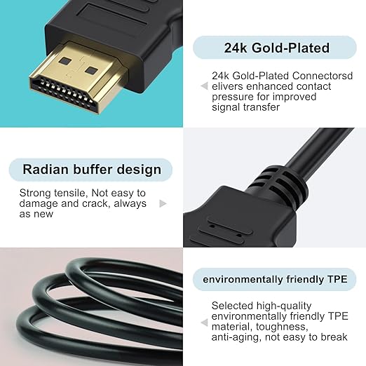 10Ft High Speed HDMI Cable 8K 10K 4K HDMI to HDMI Cord Fit for Samsung Smart TV, Sound bar, Sony PS5, PS4, Xbox One, LG, Fire TV, Monitor eARC/ARC Cable & More