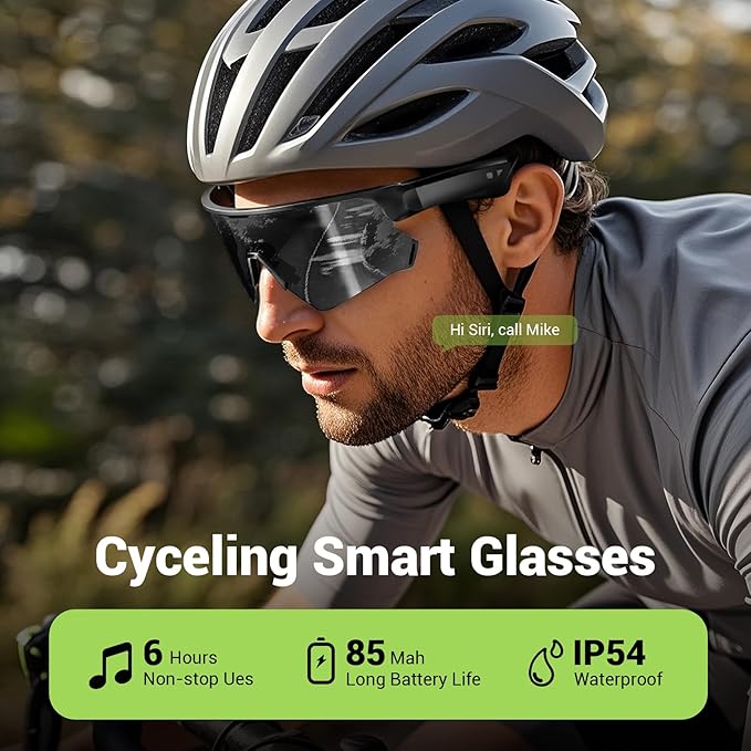 Blackview Buletooth Sunglasses, UV400Protection, Bult in Mic & Speakers, Voice Assistant Compatible, 5.4 Bluetooth, Polarized Lens for Outdoor Activities