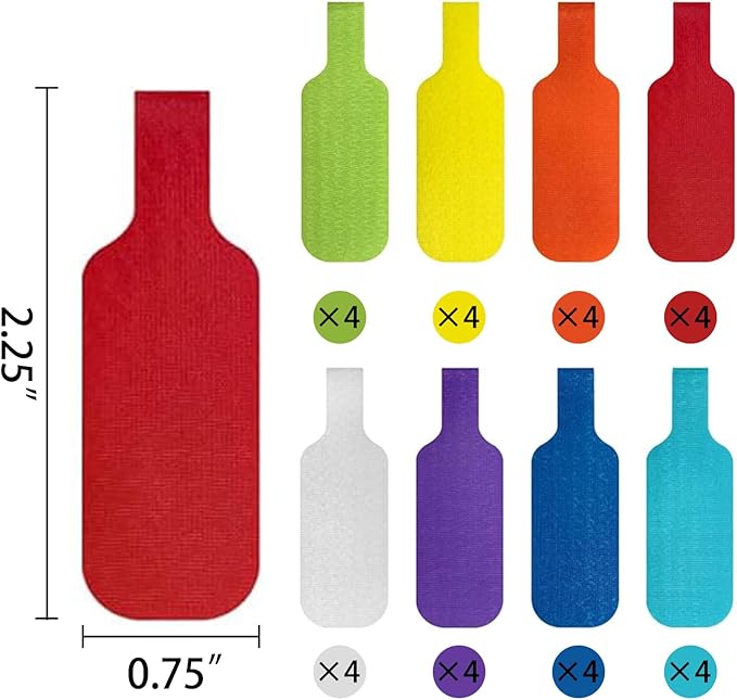 32x Multi-Color Write On Wire Tags - Cord Tag Labeling for Electronics, Cable Organizer, Management Identification
