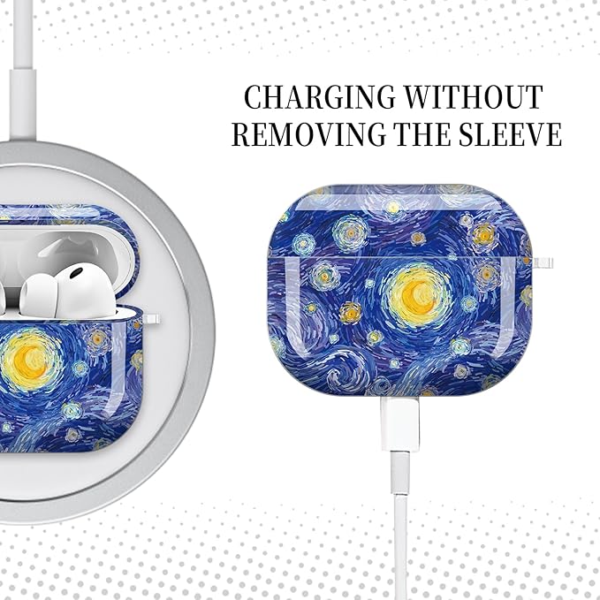 for AirPods Pro 3 Case, Compatible with AirPods Pro 3rd Generation Case (2025), Shockproof Protective Cover with Golden Carabine (Starry Night Blue)