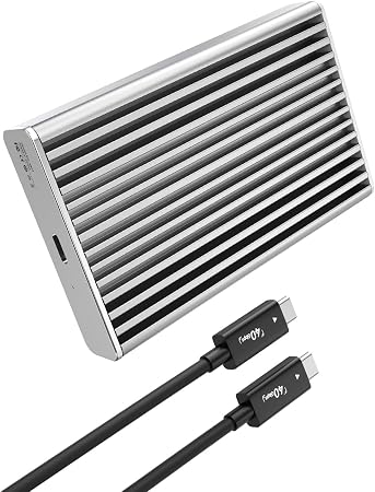 ANYOYO NVMe M.2 SSD Enclosure, 40Gbps NVMe Enclosure Up to 8TB SSD, Tool-Free Aluminum Case with Triple Fins Heat Dissipation, Compatible with Thunderbolt 3/4 & USB4/3.2/3.1/3.0/2.0 M1 M2 Pro/Max