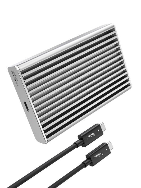 ANYOYO NVMe M.2 SSD Enclosure, 40Gbps NVMe Enclosure Up to 8TB SSD, Tool-Free Aluminum Case with Triple Fins Heat Dissipation, Compatible with Thunderbolt 3/4 & USB4/3.2/3.1/3.0/2.0 M1 M2 Pro/Max