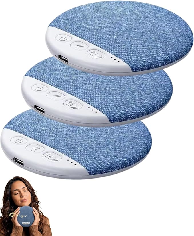 Bone Conduction Pillow Speaker, Bluetooth Under Headrest Sound Box with Timer, Ultra Thin Private Audio Machine for Sleeping, Wireless Bedside Music Aid, Portable Night Rest Gadget(3pcs#A)