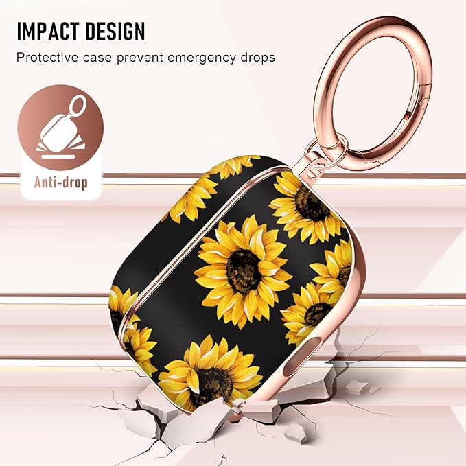 Maxjoy for AirPods 3rd Generation Case, Compatible with Apple AirPods 3rd Charging Case, Yellow Flowers