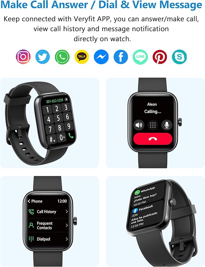 Smart Watch, 1.83'' Smartwatch Women Men Answer Make Calls, Alexa Fitness Watch, IP68 Waterproof Fitness Tracker Watch, Heart Rate Monitor, 100+ Sports Pedometer Watch, Timer for android & iOS Phone