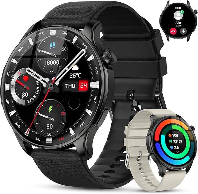 Smart Watch for Men Women Fitness: Waterproof Running Digital Mens Watches Step Pedometer Tracker Make Answer Call Smartwatch Android Phone iPhone Samsung Compatible SpO2 Sleep Heart Rate Monitor