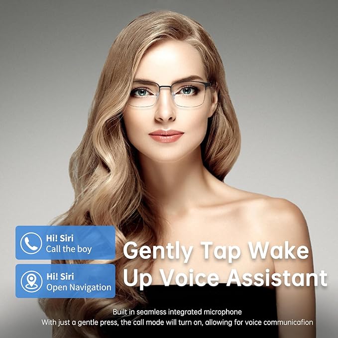 Smart Glasses with Open Ear, Photochromic Lenses, Polarized Sunglasses Bluetooth, Voice Assistant, Built Mic Speakers for Men Women Bluetooth Glasses, Hands-Free Listening Voice Control(Silver)