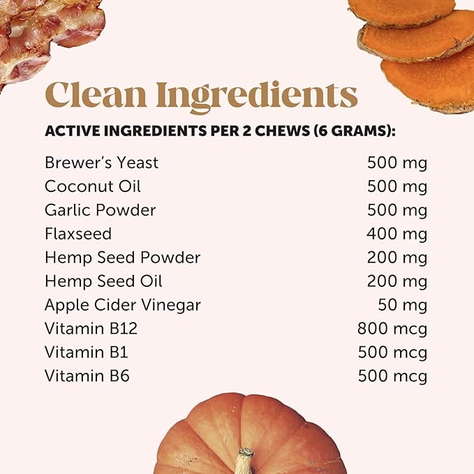 Flea and Tick Prevention for Dogs Supplement - Natural Flea and Tick Chews for Dogs, Oral Pills with No Harsh Chemicals, Natural Way to Enjoy The Outdoors - Bacon (90 Count)