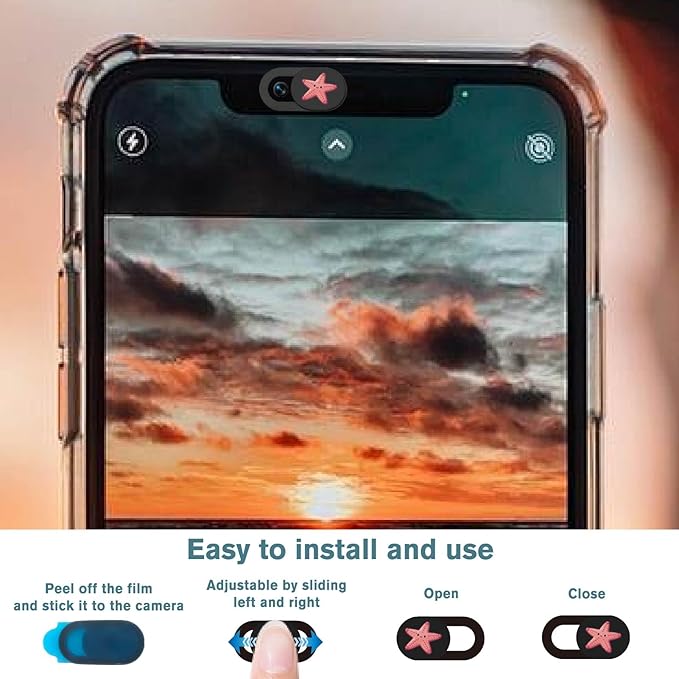 6Pcs 6 Styles Cute Camera Cover Slide Phone Privacy Camera Cover Ocean Animal Design Webcam Protector for Laptop Desktop Computer Tablet Phone Notebook Mini PC Accessories Home Office Use