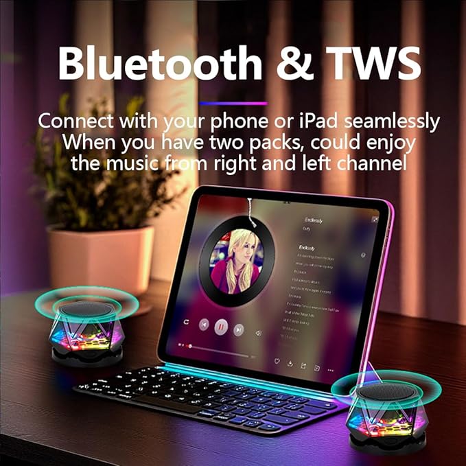 Portable Bluetooth Speaker with Stereo Sound, Bluetooth 5.3,IPX7 Waterproof and Dustproof,24H Playtime,Wireless Stereo Pairing,Magnetic Speaker Compatible with iPhone/ipad/Samsung Galaxy