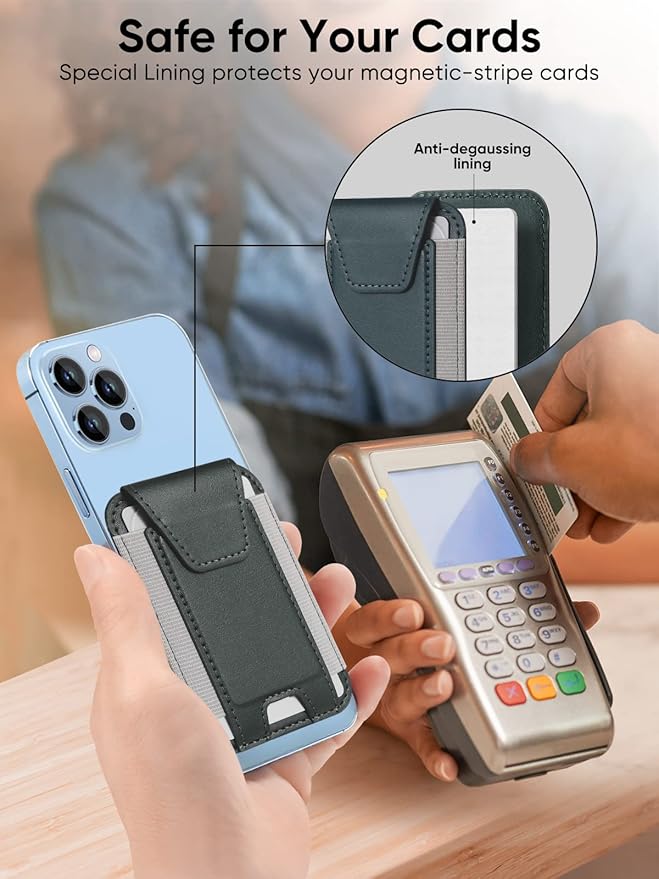 Miroddi for MagSafe Wallet with Privacy Flap, Strongest Magnetic Card Holder for iPhone 17, iPhone 16/15/14/13/12 Series, Detachable Leather Magnetic Phone Wallet, Fit 7 Cards, RFID Blocking, Green