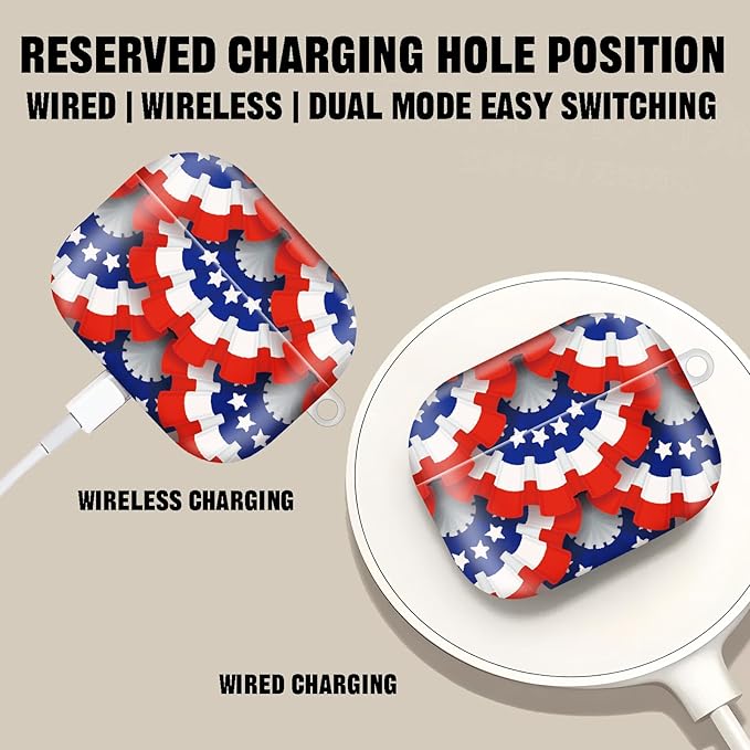 Compatible with AirPod Pro 2nd//1st Generation Case Cover with Key Chain,Full Protective Shockproof Wireless Headphone Case for Airpod Pro 2023/2022/2019（Red and Blue）