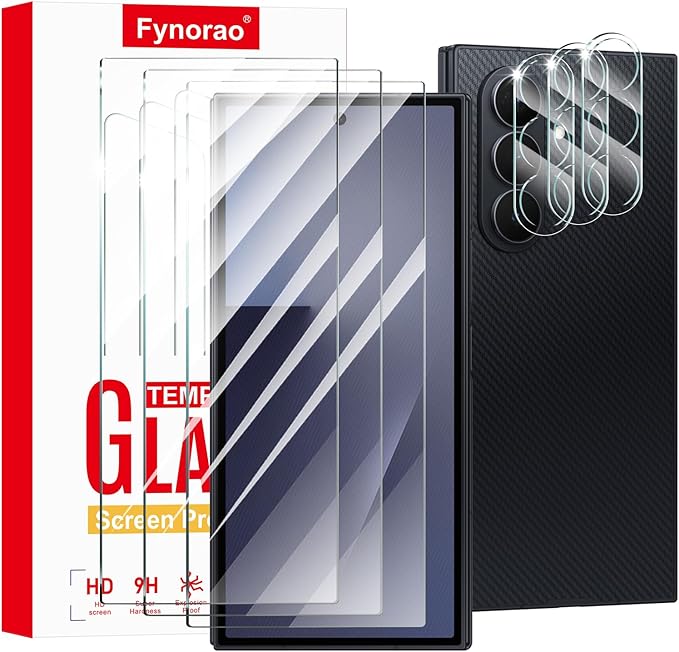 3+3-Pack, Screen Protector and Camera Lens Protector for Samsung Galaxy Z TriFold/Fold7, Tempered Glass Film, Impact-Protection, HD, Anti-Scratch, 9H Hardness, Case Friendly, Bubble Free, 2.5D Curved Edges