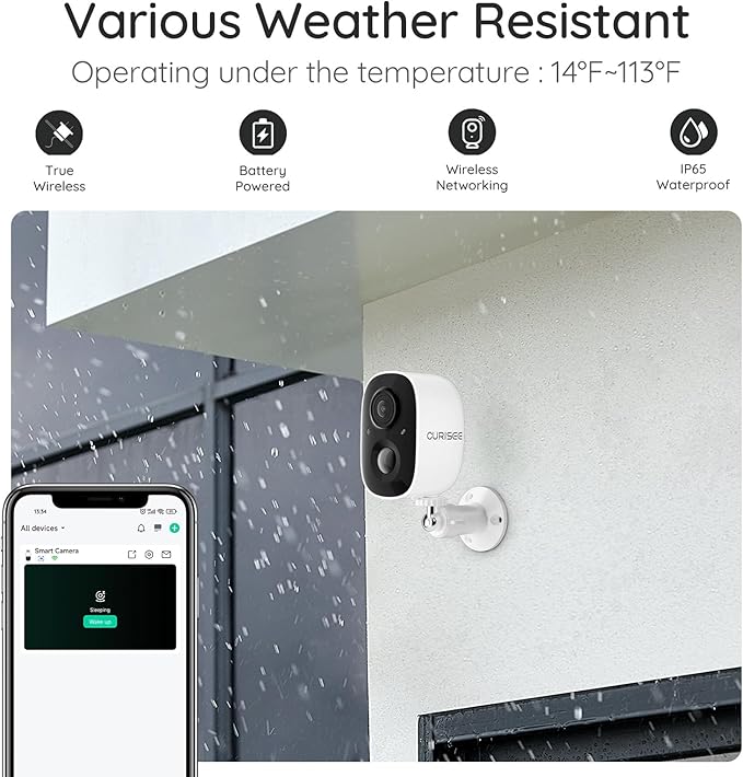Outdoor Security Camera Wireless 2K Camera for Home Security Wireless Outdoor Battery Security Cameras 2.4GHz WiFi Smart Motion Detection,Color Night Vision,Waterproof, Cloud/SD Storage
