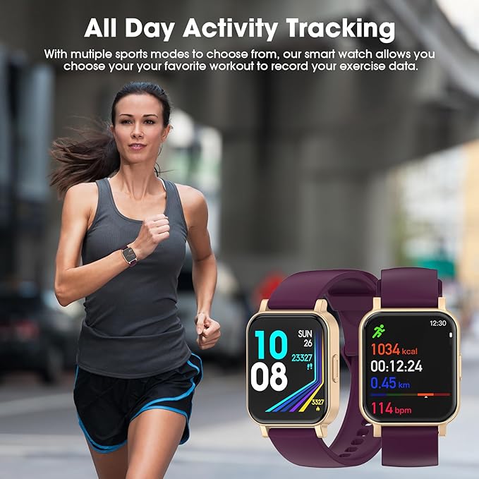 Fitness Tracker, Fitness Watch with Blood Oxygen, Heart Rate Monitor, Steps Calories Counter, Sleep Monitor, Pedometer IP68 Waterproof, Smart Watch for Android iPhones