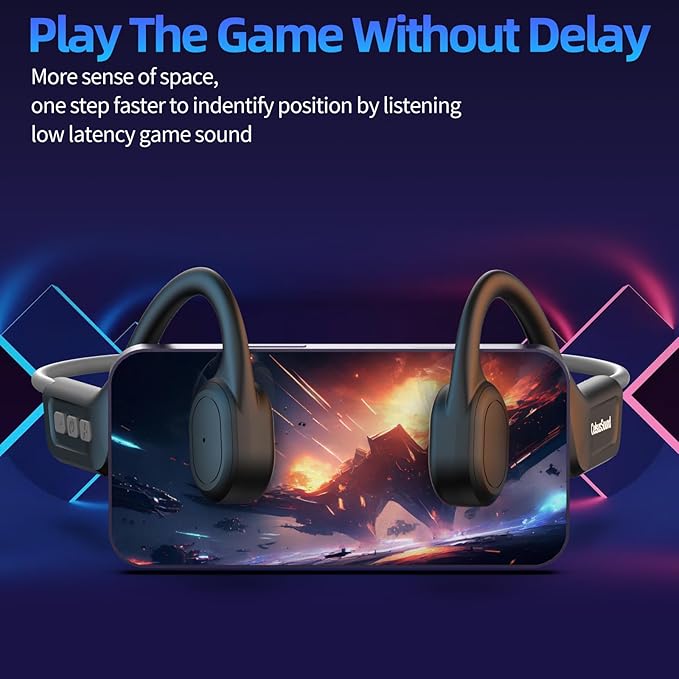 CelsusSound Bone Conduction Headphones,Upgraded IPX7 Waterproof Wireless Earbuds,Open Ear Headphones Bluetooth 5.3 with Mic,10H Playtime for Running,Cycling,Hiking,Gym,Workout（Grey）