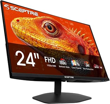 New! Sceptre 24-inch Prime Gaming Monitor DisplayPort x2 165Hz HDMI x2 165Hz Build-in Speakers, Machine Black 2027 (E248B-FW165T Series) - Image 2