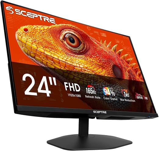 New! Sceptre 24-inch Prime Gaming Monitor DisplayPort x2 165Hz HDMI x2 165Hz Build-in Speakers, Machine Black 2027 (E248B-FW165T Series) - Image 6