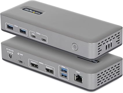 StarTech Driverless USB-C Dual 4K 60Hz DisplayPort Dock, 100W, GbE, BYOD