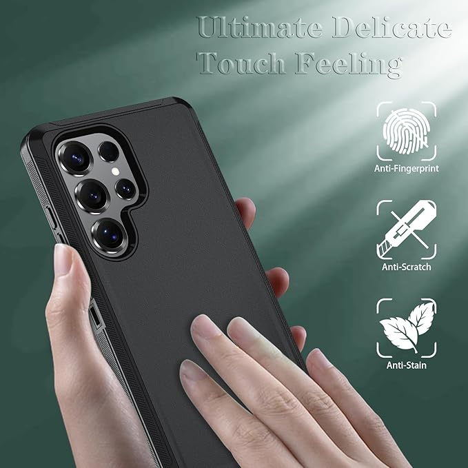 ONOLA Phone Case for Samsung Galaxy S25 Ultra Case with HD Screen Protector, Heavy Duty Shockproof & Dropproof 3-Layer Cover Phone Case for Galaxy S25 Ultra 6.9''，Black