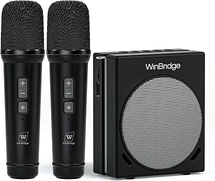 WinBridge 30W Voice Amplifier with 2 Wireless Mics, Portable PA Speaker S90
