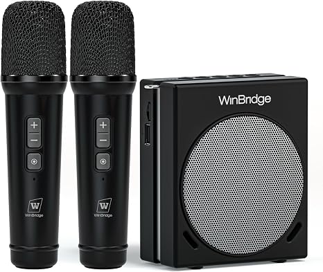 WinBridge 30W Voice Amplifier with 2 Wireless Mics, Portable PA Speaker S90