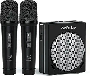 WinBridge 30W Voice Amplifier with 2 Wireless Mics, Portable PA Speaker S90