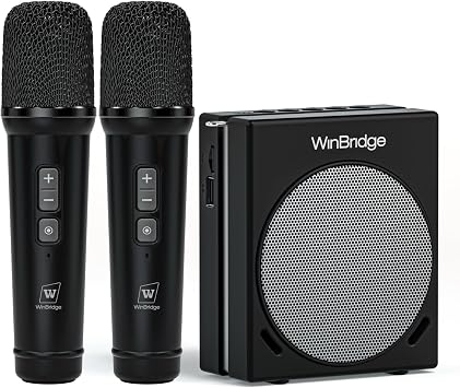 WinBridge 30W Voice Amplifier with 2 Wireless Mics, Portable PA Speaker S90