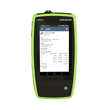 NetAlly LinkRunner 10G (LR10G-200) Professional Kit incl WIREVIEW Wire mapper #1-6 Advanced Multi-Gig (NBASE-T) and 10G Cable & Ethernet Network Tester for Copper and Fiber