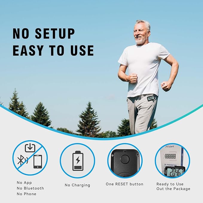 Pedometer for Walking Steps and Miles, 3D Accurately Simple Pedometer, Step Counter for Kids Men Women Seniors, Step Tracker with Clip Lanyard