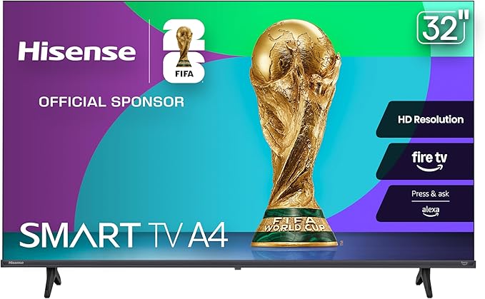Hisense 32-Inch Class A4 Series HD Smart Fire TV (32A4HNF) - Full Array LED, HDR10, DTS Virtual: X, Slim Bezel Design, Alexa Built-in