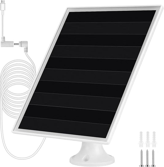 6W Solar Panel for Ring Camera, Solar Panel with Ring Stick Up Cam & USB-C Port for Ring Stick Up Cam & Spotlight Cam Series, IP66 Waterproof, 360° Adjustable Security Mount, 1PC
