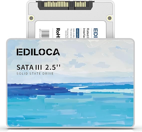 Ediloca 1TB SSD Internal Solid State Drive, 2.5" SATA III 6Gb/s, Up to 450MB/s Read Speed, 3D NAND Flash, Shock Drop-Proof for PC/Laptop/Desktop/NAS, Compatible with Windows/Mac/Linux (ES580E)