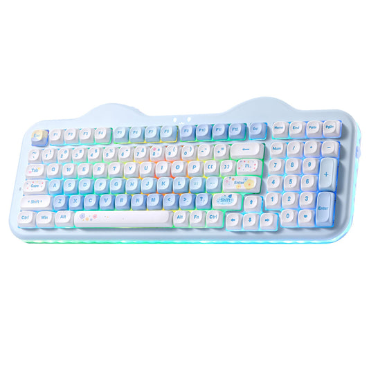 YUNZII C98 Cute Cake Wireless Mechanical Keyboard(Blue, Milk Switch) - Image 1