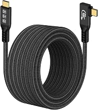 16.5FT 20Gbps USB C 3.2 Gen 2 Cable, 5M 90Degree Type C 4K@60Hz UHD Video 5A/240W PD3.0 Fast Charge Cord w/E-Marker Compatible with Thunderbolt 3/4 MacBook Monitor - Image 1