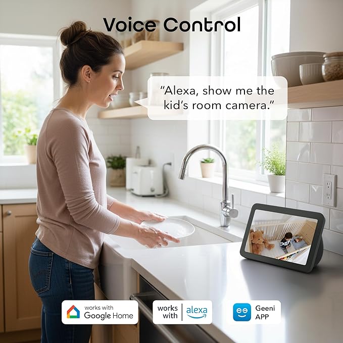Geeni Look 2K 4MP Smart Indoor Security Camera – 1440p Ultra HD WiFi Pet & Baby Monitor with 2-Way Audio, Motion Detection Zones, 10m Night Vision, & USB-C Power – Works with Alexa & Google Assistant