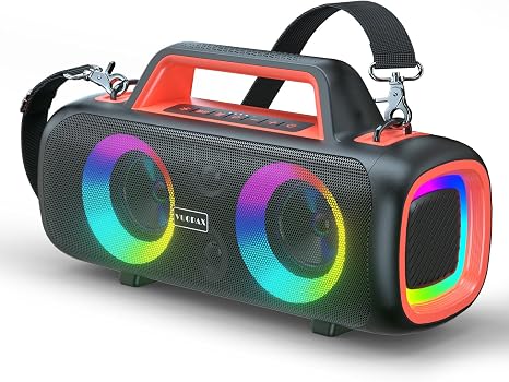 Portable Bluetooth Speaker 140W, Loud Wireless Speaker with 2 Subwoofers