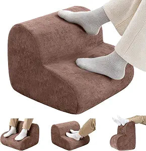 Foot Rest for Under Desk at Work,Ergonomic 2-Height Sponge Foot Stool for Office, Home,Sofa & Gaming Chair, Desk Accessories Footrest Cushion to Support Legs,Relax Ankles & Relieve Pain(A-Khaki)