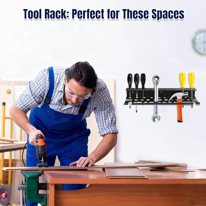 Screwdriver Plier Organizer Wall Mount for Pliers, Screwdrivers, Garage Workshop Storage, Stores up to 43 Pliers or Small Tools, Ideal Gift for Men