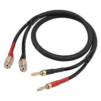 XMSJSIY 4mm Banana Speaker Extension Audio Cable -80CM/2.6FT
