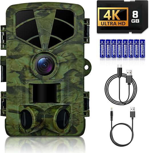 Trail Camera 4K 48MP WiFi Night Vision Trigger Waterproof Game Cam Outdoor
